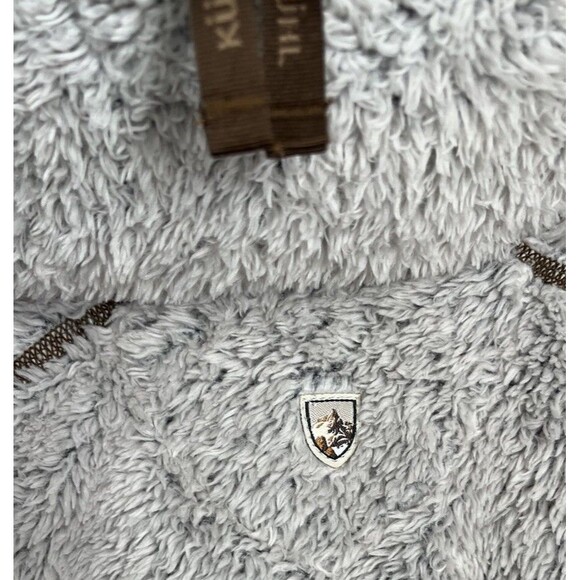 Kuhl Flight Women's S Fleece Pullover Jacket Stowaway Hood Stone - Picture 12 of 12